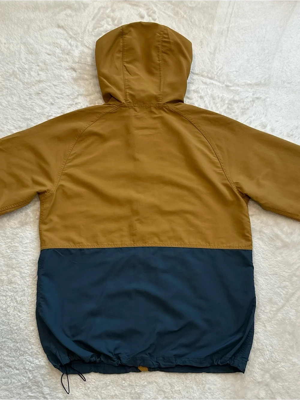 LL Bean Mountain Classic Jacket Full Zip  Colorblock Tan Navy Blue Mens Medium M